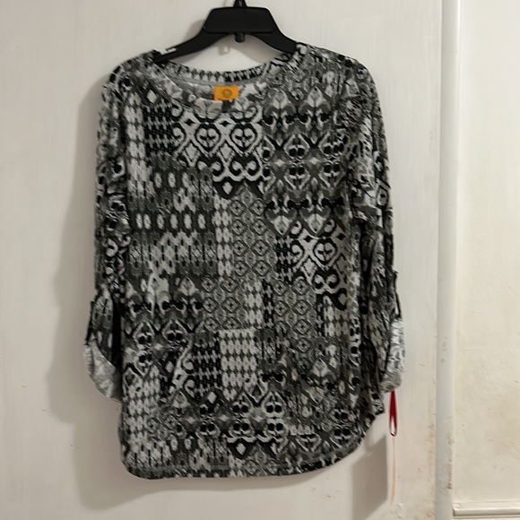 NWT Ruby Rd Comfort Zone Abstract Patchwork Printed woman pullover blouses. Sz M - Picture 9 of 11